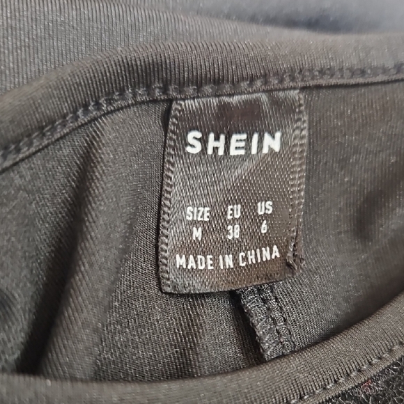 SHEIN Elegant Solid Long Sleeve Bodycon Dress Sheer Panel And Sleeves Size M - Picture 8 of 8